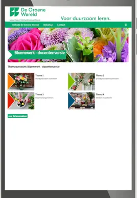 Bloemwerk Online omgeving docent