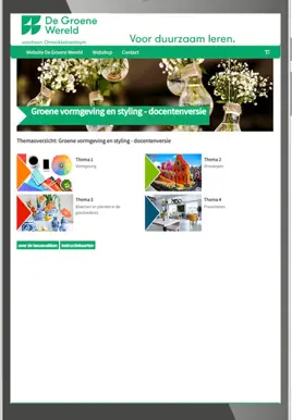 Groene vormgeving en styling Online omgeving docent